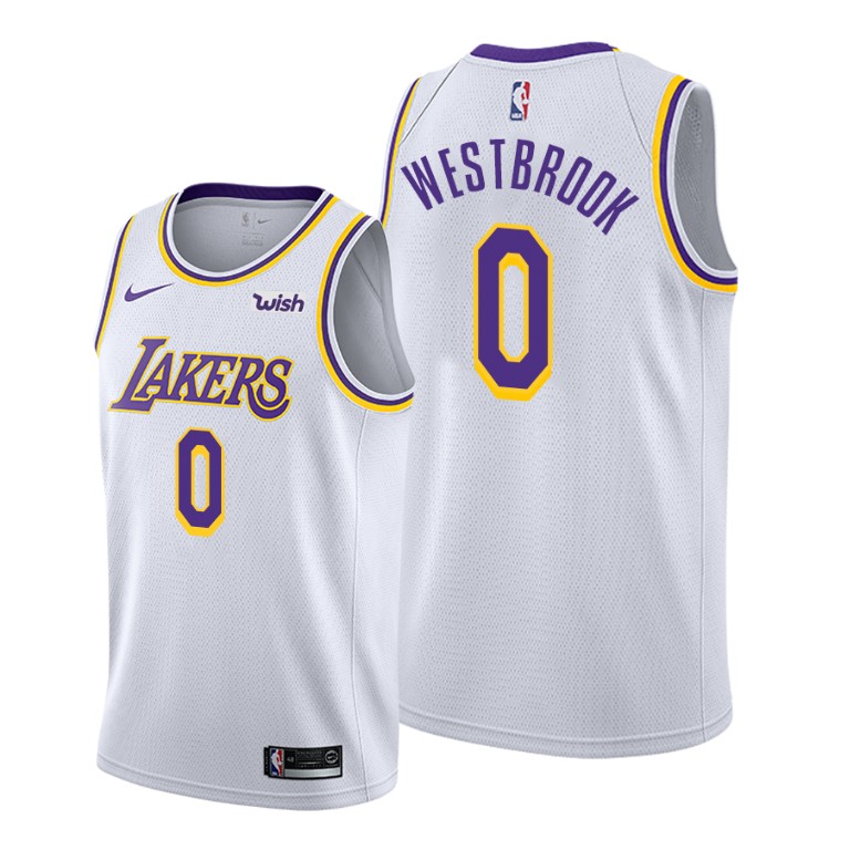 Men's Los Angeles Lakers Russell Westbrook #0 NBA 2021 Trade Association Edition White Basketball Jersey FZV5783OW
